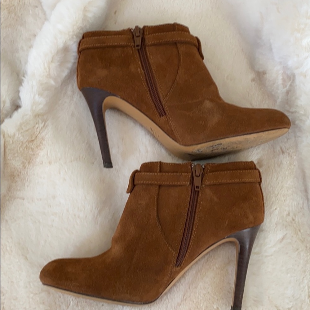 Coach cognac suede booties